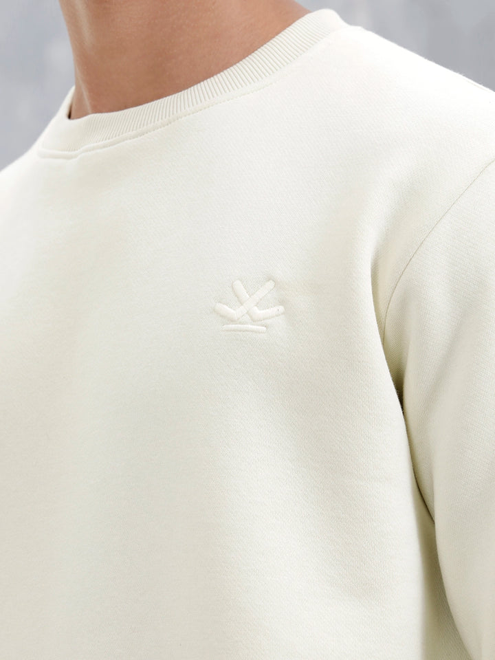 Men's Solid Casual Comfort Fit Sweatshirt | Aloe Wash