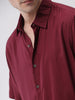 Solid Wine Viscose Shirt