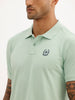 Classic Placement Printed Polo T-Shirt | Green | WWTS300F
