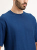 Oversized Textured T-Shirt | Dark Blue