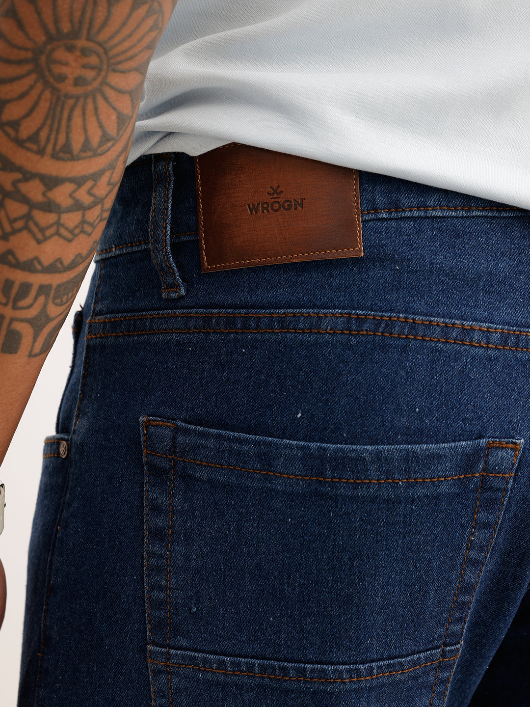 Solid Slim Fit Denim Jeans | Dark Blue