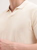 Slim Fit Flat Knit Polo T-Shirt | Beige
