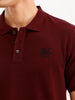 Slim Fit Placement Printed Polo T-Shirt  | Red