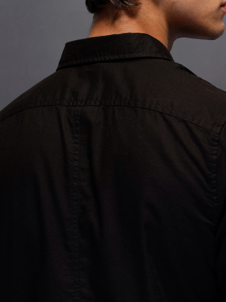 Men's Slim Fit Casual Shirt  |  Black