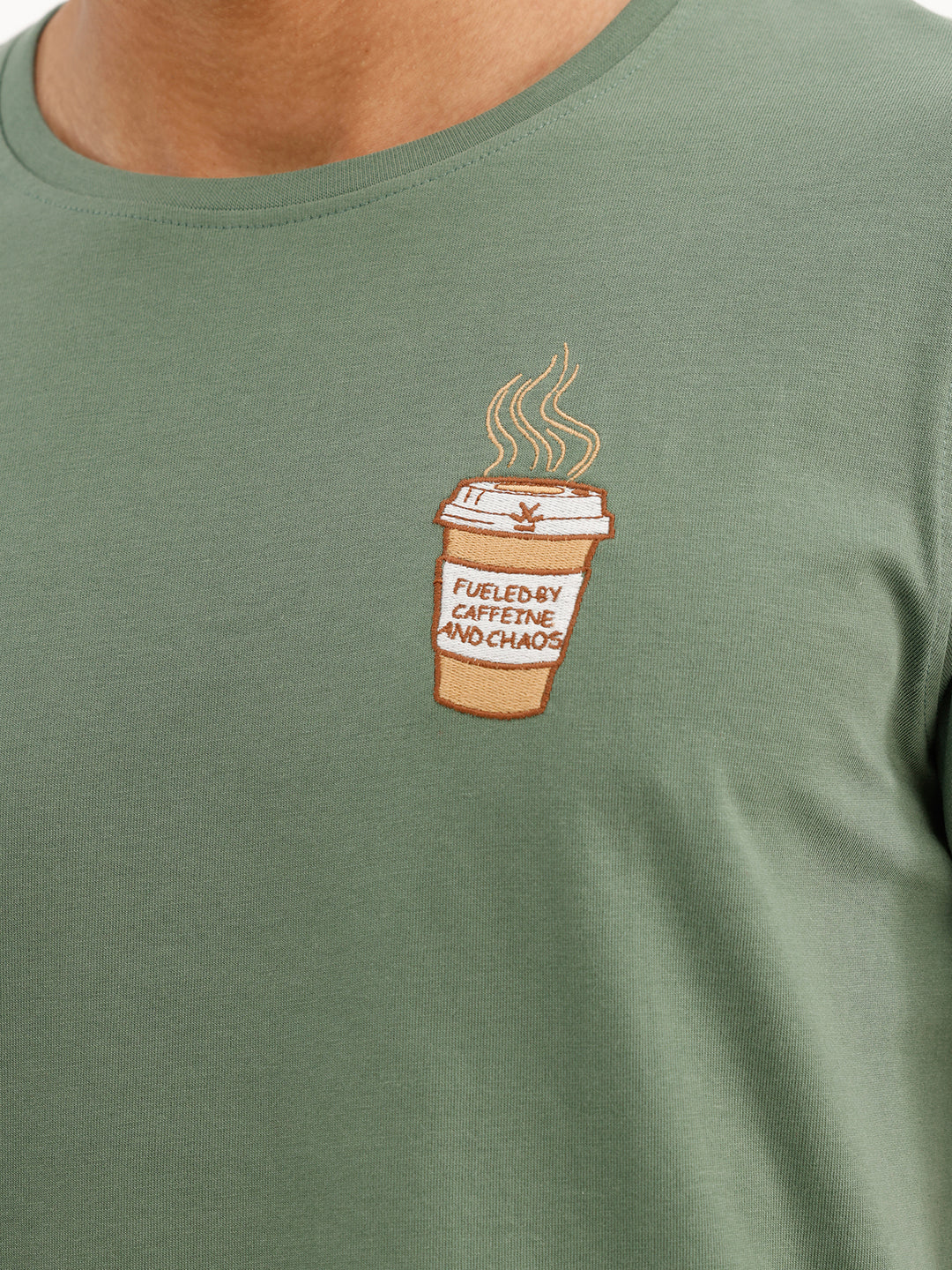 Slim Fit Placement Printed T-Shirt | Green