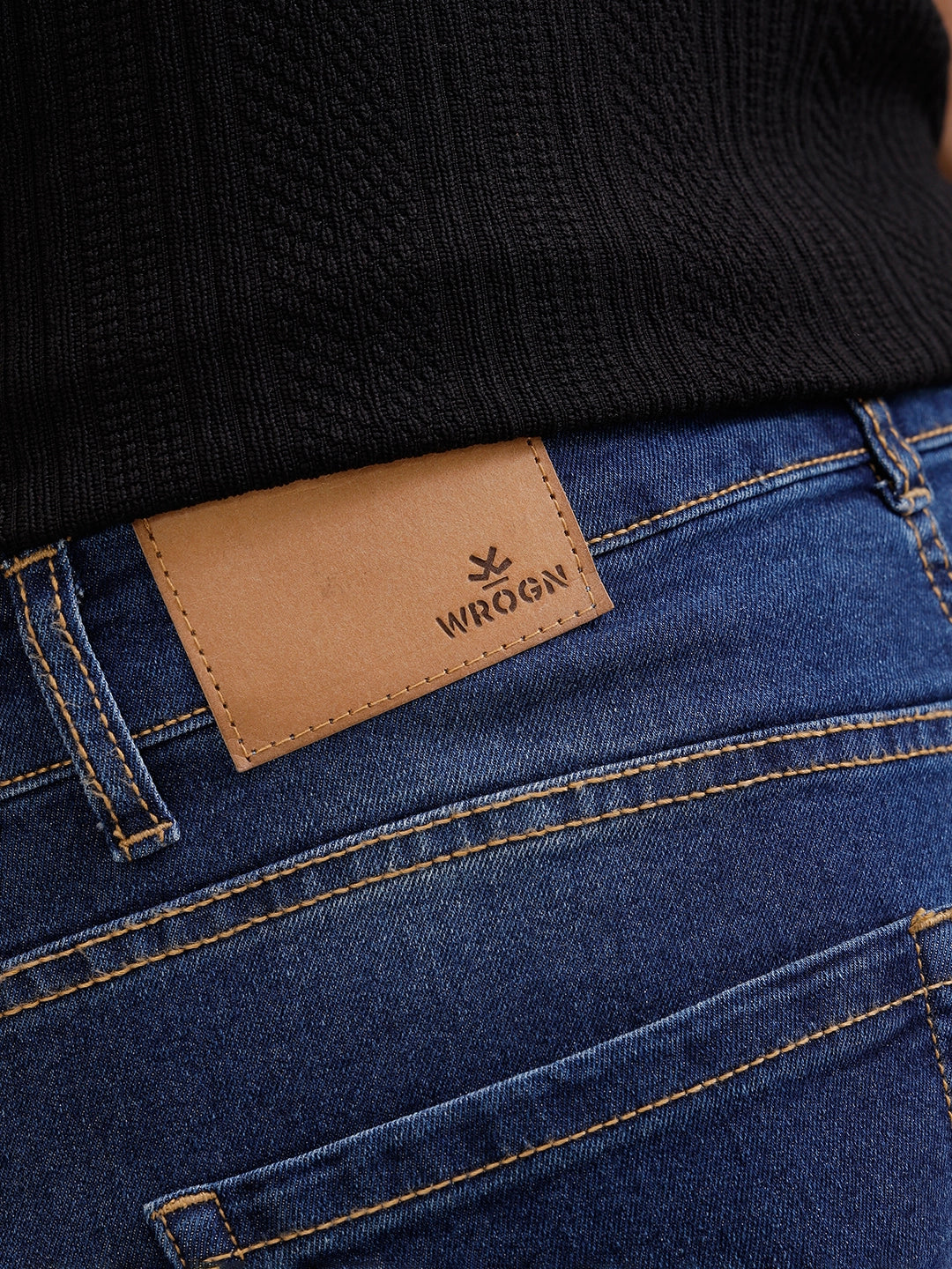 Relaxed Fit Cotton Stretch Mid Washed Jeans | Blue