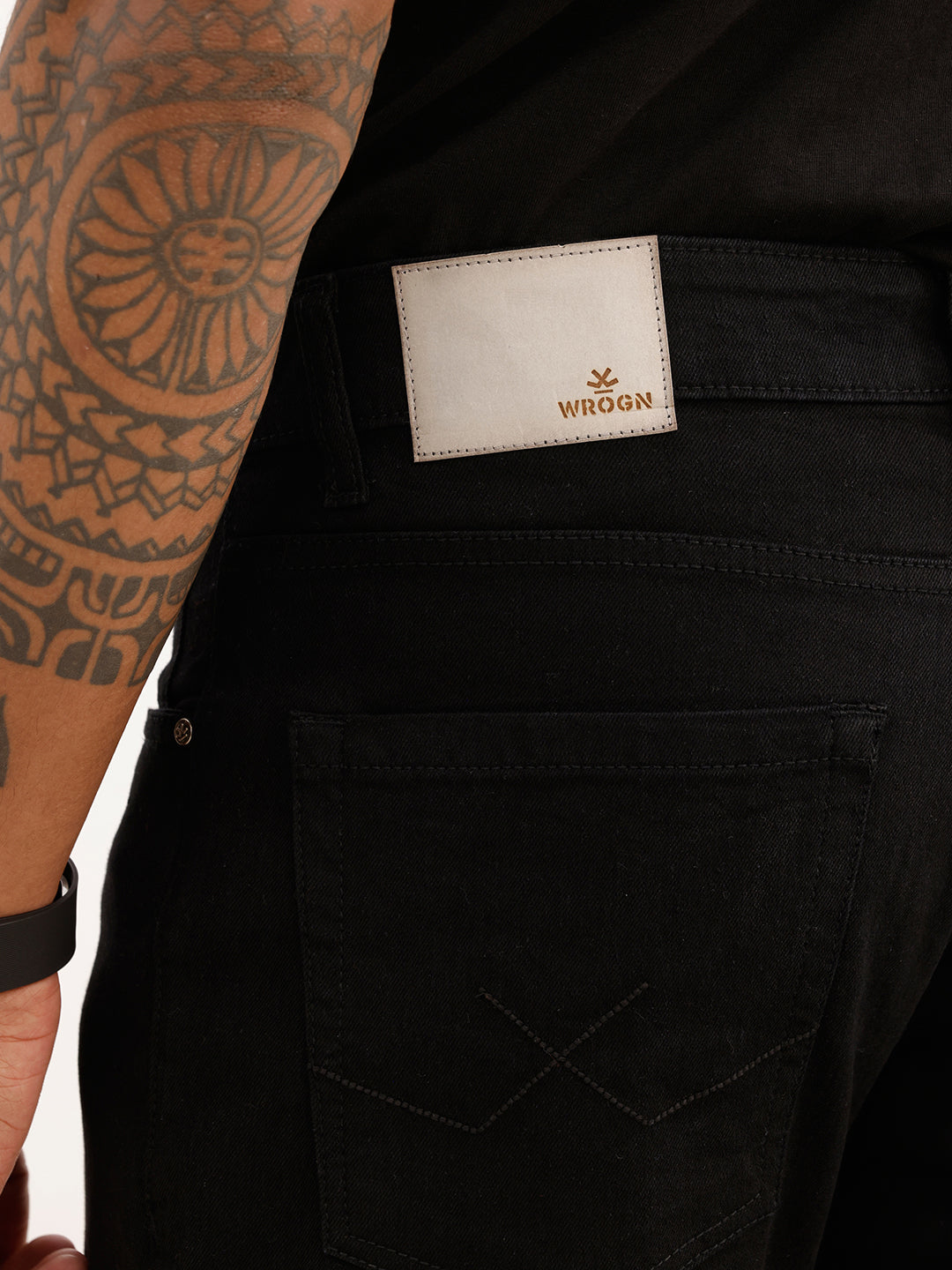Classic Solid Slim Fit Denim Jeans | Black