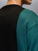 Men's Slim Fit Cable Knit Colorblocked Sweater  |  Black