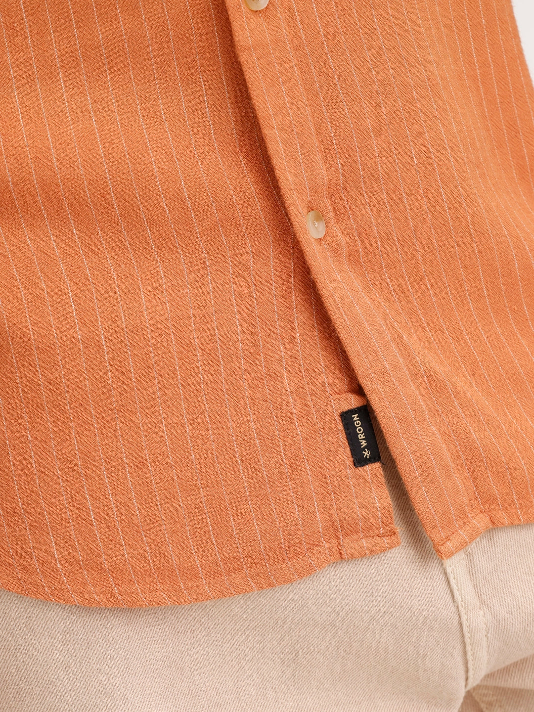 Slim Fit Half Sleeve Shirt | Rust