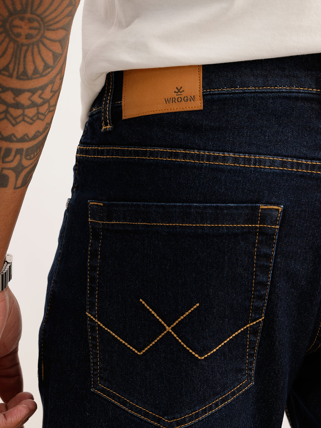 Solid Slim Fit Denim Jeans | Dark Blue