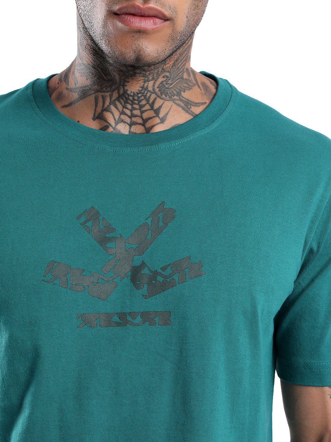 Teal Basic Logo Printed T-Shirt