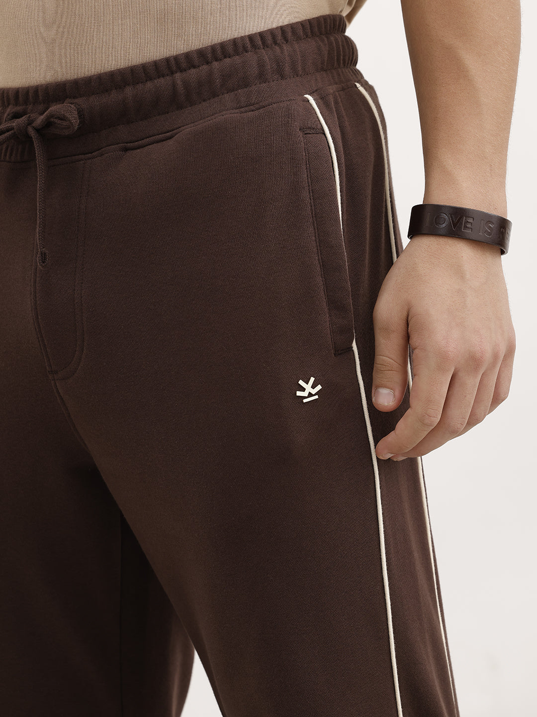 Regular Fit Double Stripe Jogger | Brown