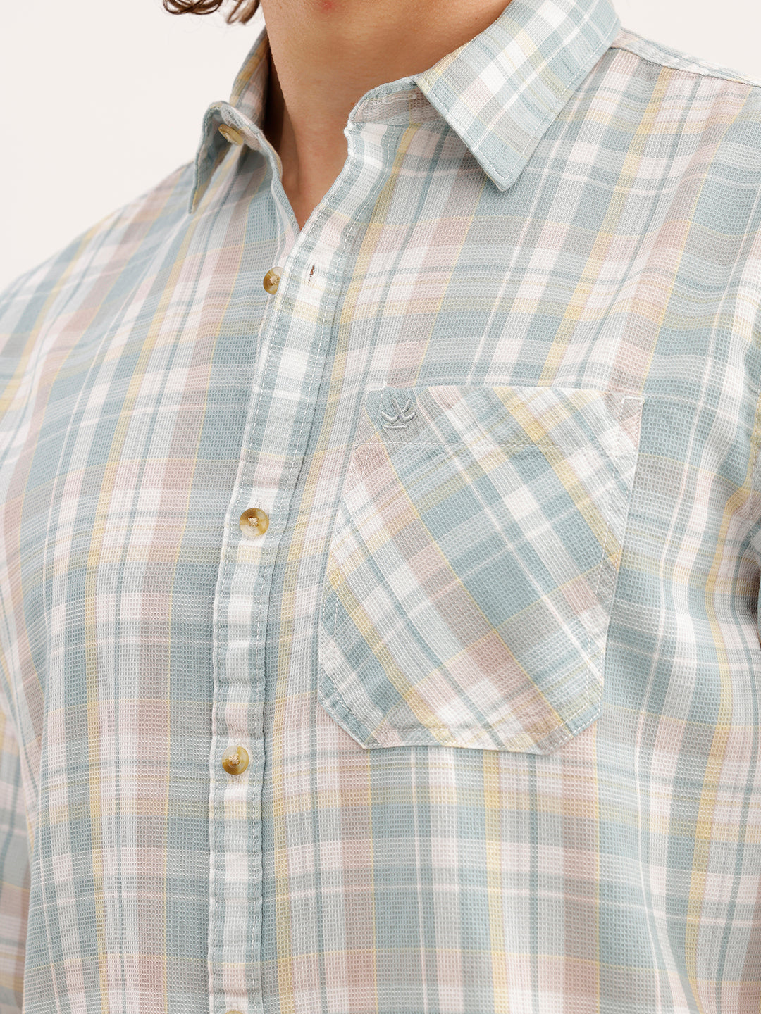 Regular Fit Checkered Shirt | Green