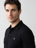 Solid Slim Fit Polo T-Shirt | Black