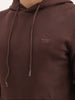 Solid Slim Fit Hooded Sweatshirt | Brown