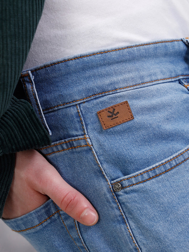 Heavy Fade Skinny Crop Jeans | Light Blue