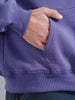 Graffiti Patch Oversized Brushed Fleece Hoodie | Purple