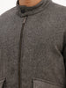 Solid Comfort Fit Quilted Zipper Jacket | Grey
