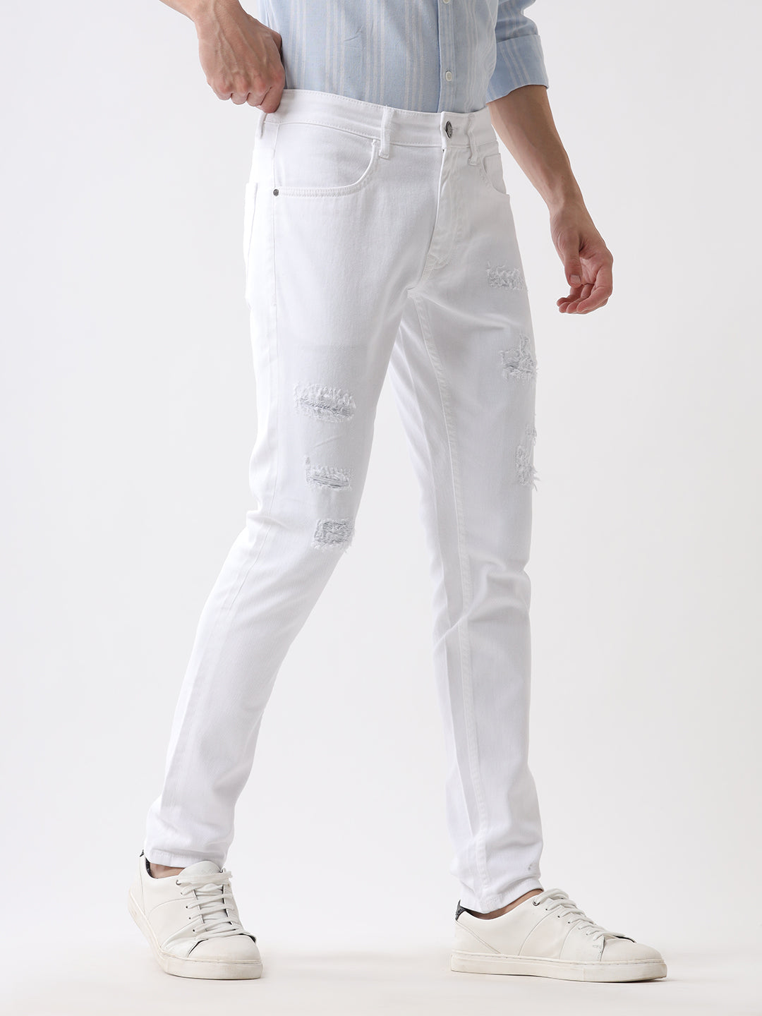 Prime White Slim Tapered Jeans