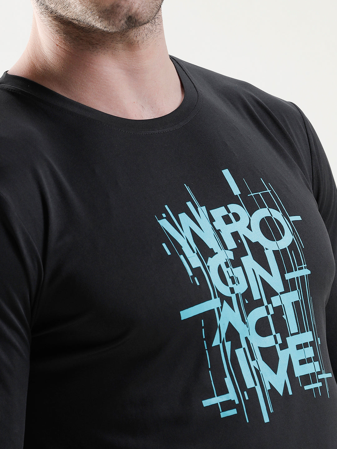 Wrogn Active Glitch Black T-Shirt