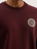 Comfort Fit Foil Printed Sweatshirt | Wine