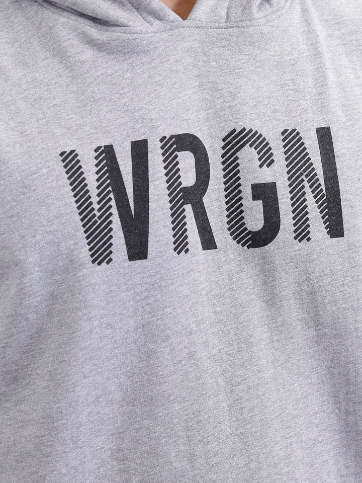 Wrogn Graphic Printed Oversized Fit Sweatshirt | Grey