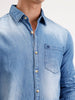 Slim Fit Faded Denim Shirt  | Blue