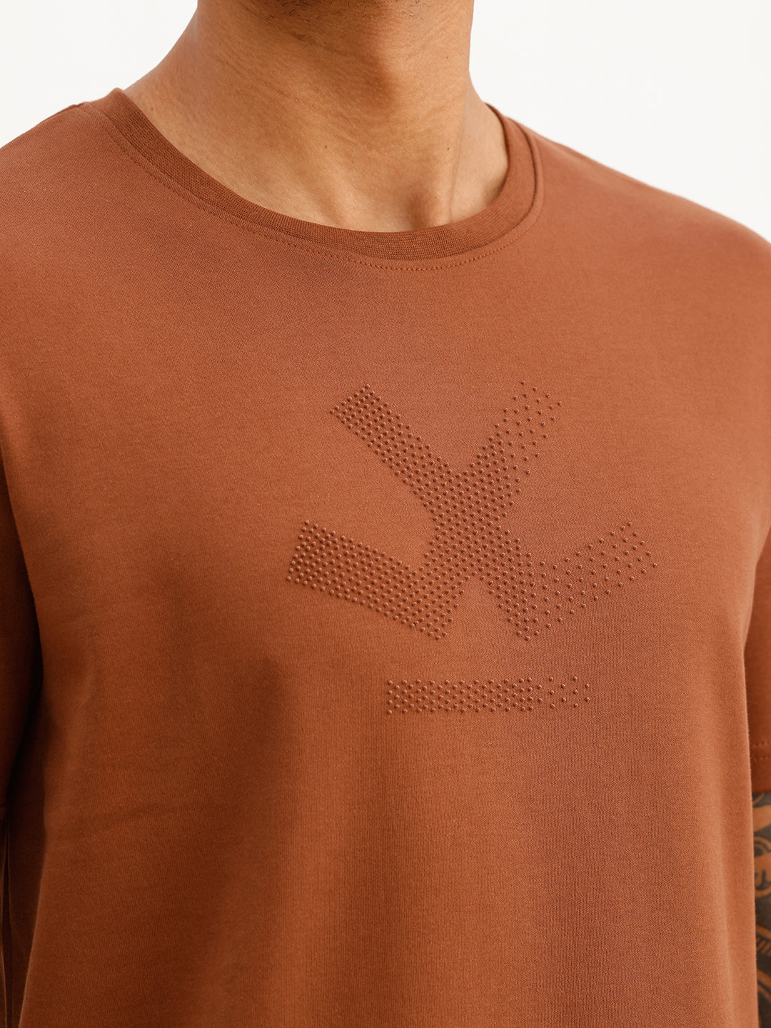 Slim Fit HD Printed T-Shirt | Brown