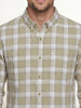 Regular Slim Fit Checkered Shirt | Khaki
