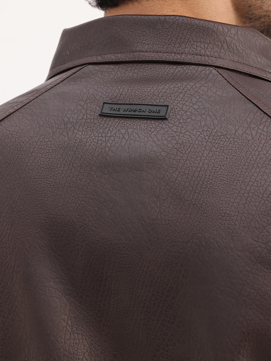Solid Comfort Fit Zipper Jacket | Brown