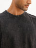 Washed Cut Off Sleeves T-Shirt | Black