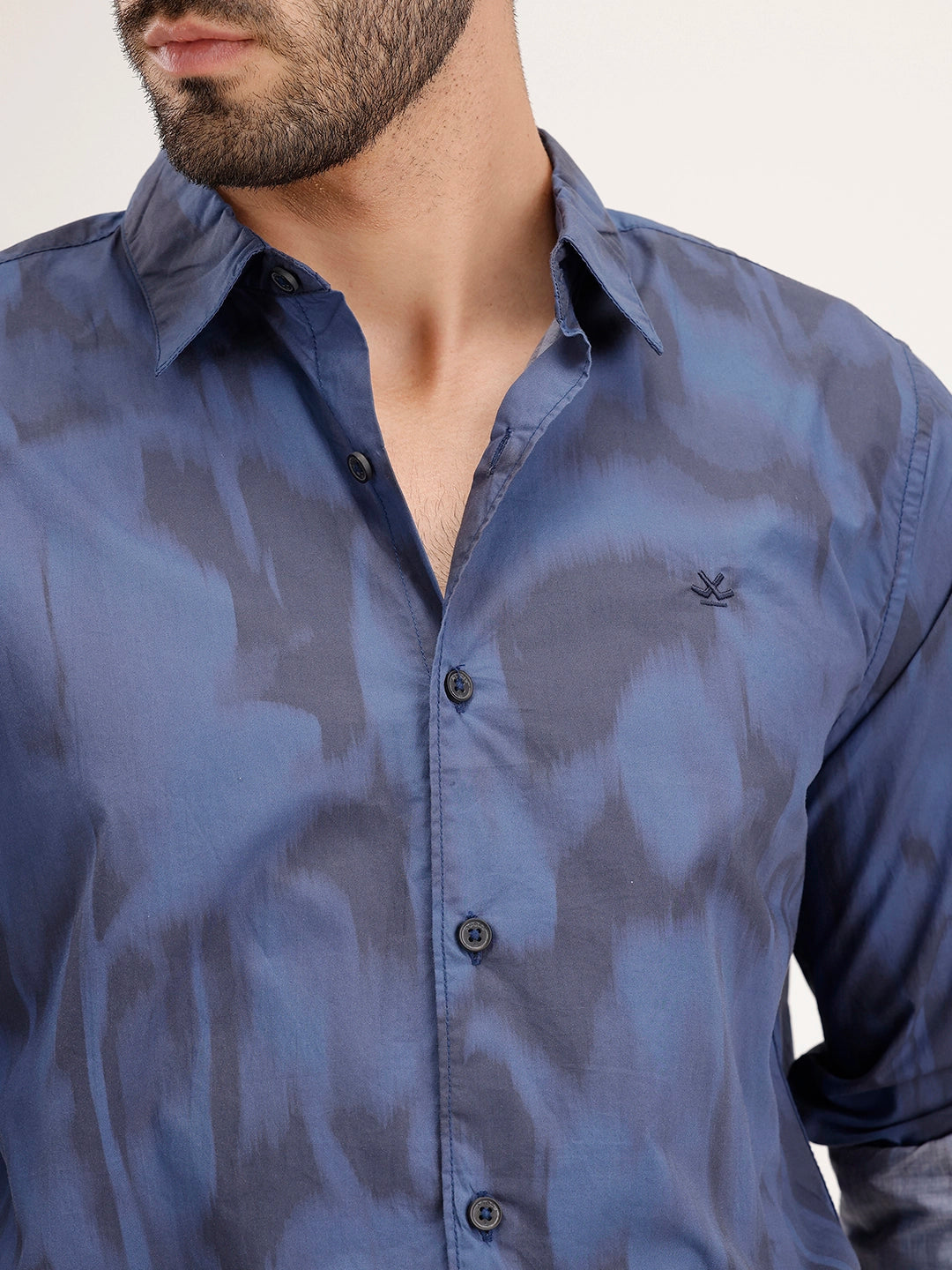 Regular Fit AOP Shirt | Navy Blue