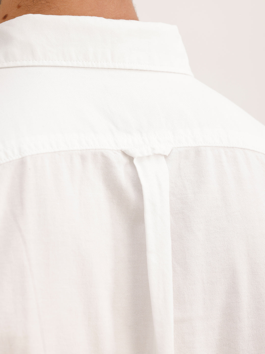 Classic Slim Fit Double Placket Detail Shirt | White