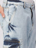 Blue Wash Loose Fit Cargo Jeans