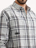 Textured Oversized Fit Double Pocket Shirt | Grey