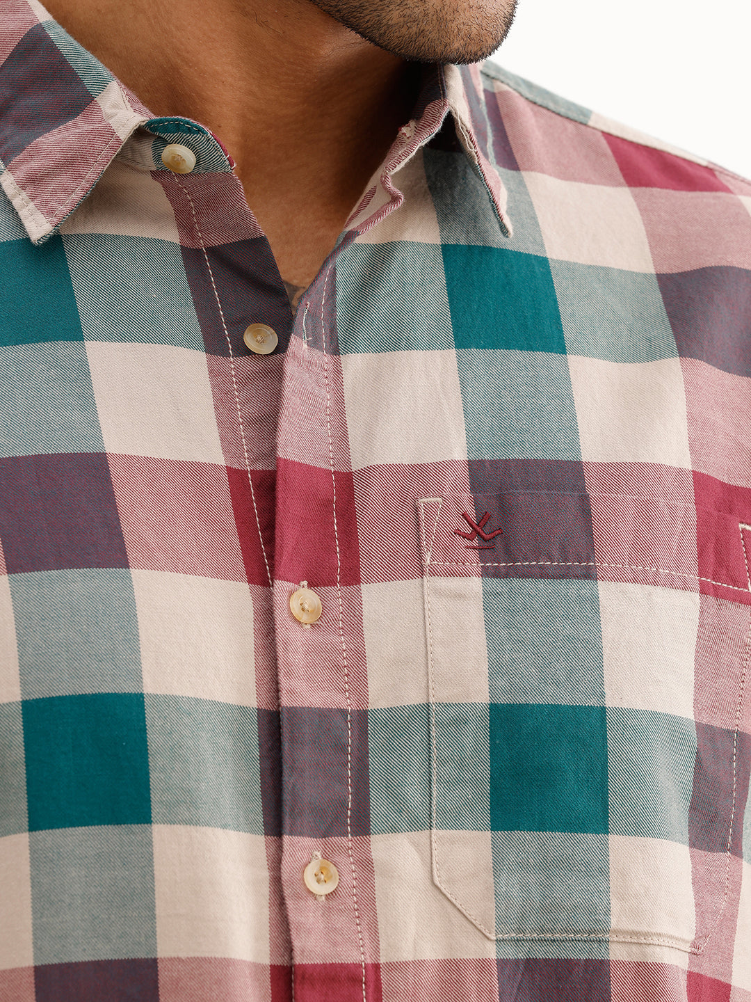Regular Fit Full Sleeve Checkered Shirt | Red