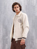 Varsity-Inspired Comfort Fit Tweed Jacket | Off White