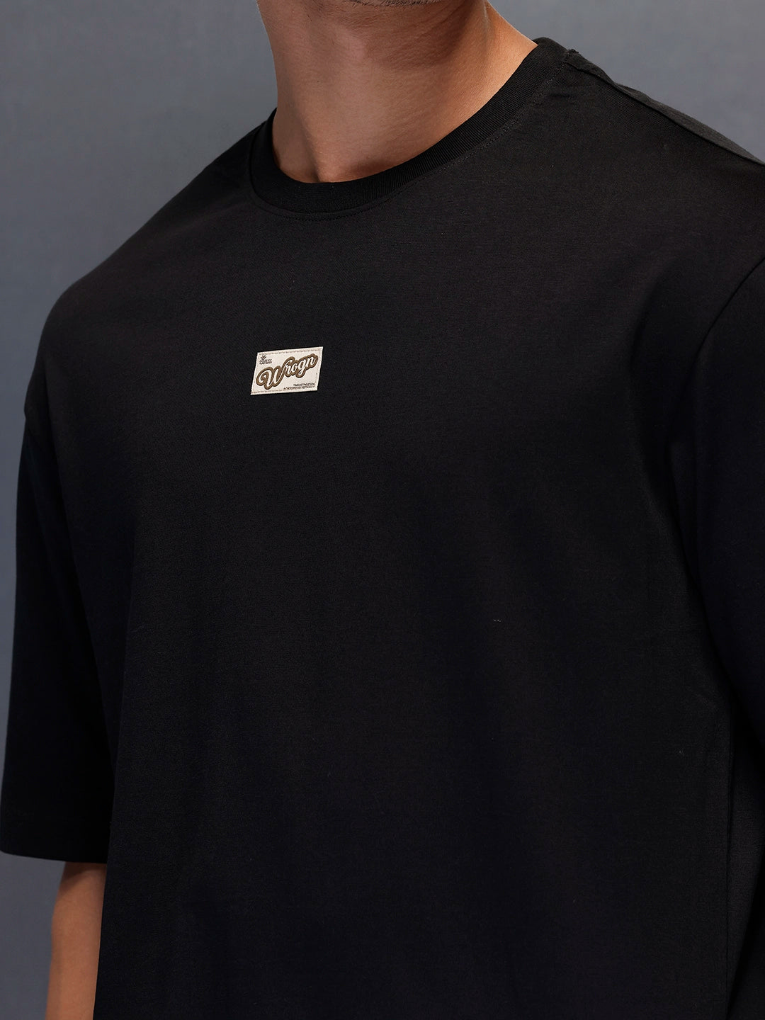 Solid Regular Fit T-Shirt   |  Black