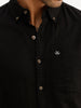 Solid Regular Fit Full Sleeve Shirt | Black