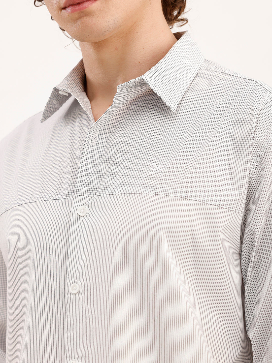 Comfort Fit Checkered Shirt  | Grey
