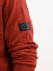 Solid Regular Fit Full Sleeve Sweater | Rust