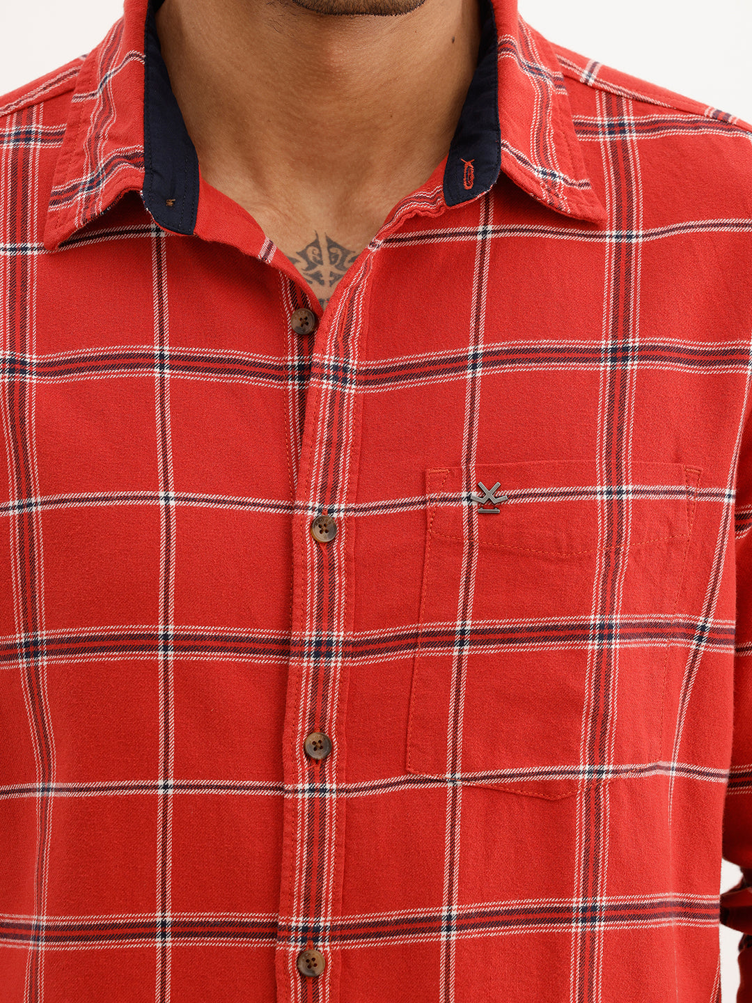 Classic Flannel Slim Fit Full Sleeve Shirt | Red
