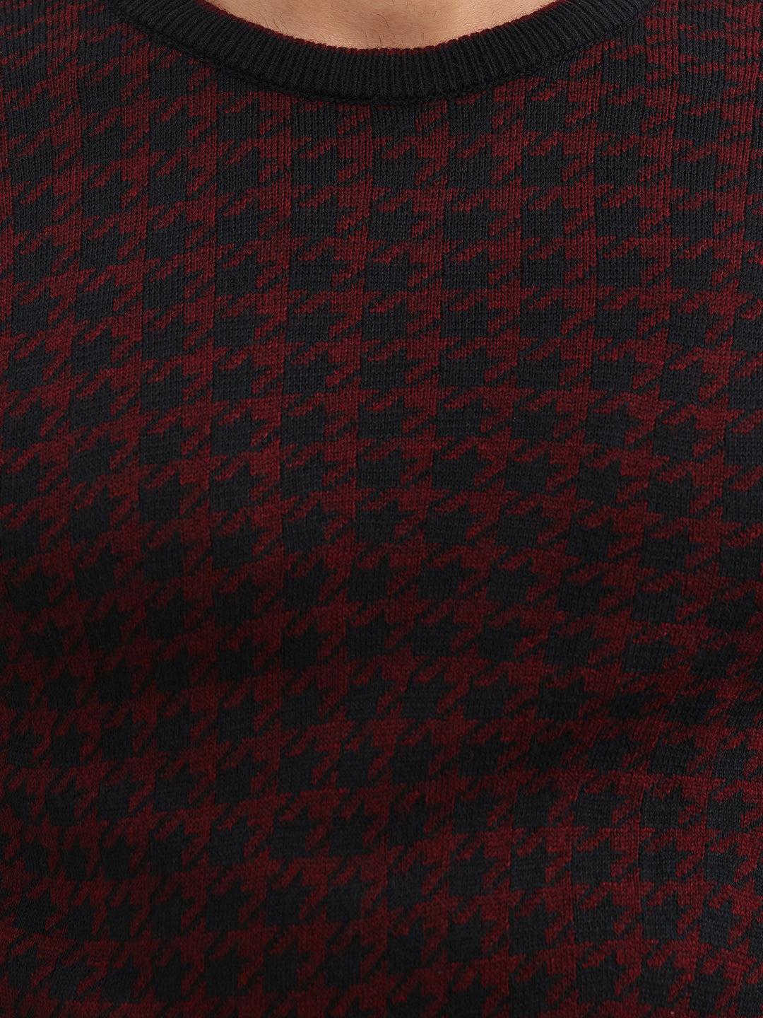 Regular Fit Jacquard Sweater | Maroon