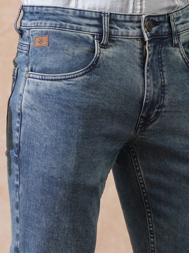 Heavy Fade Skinny Crop Jeans | Light Blue