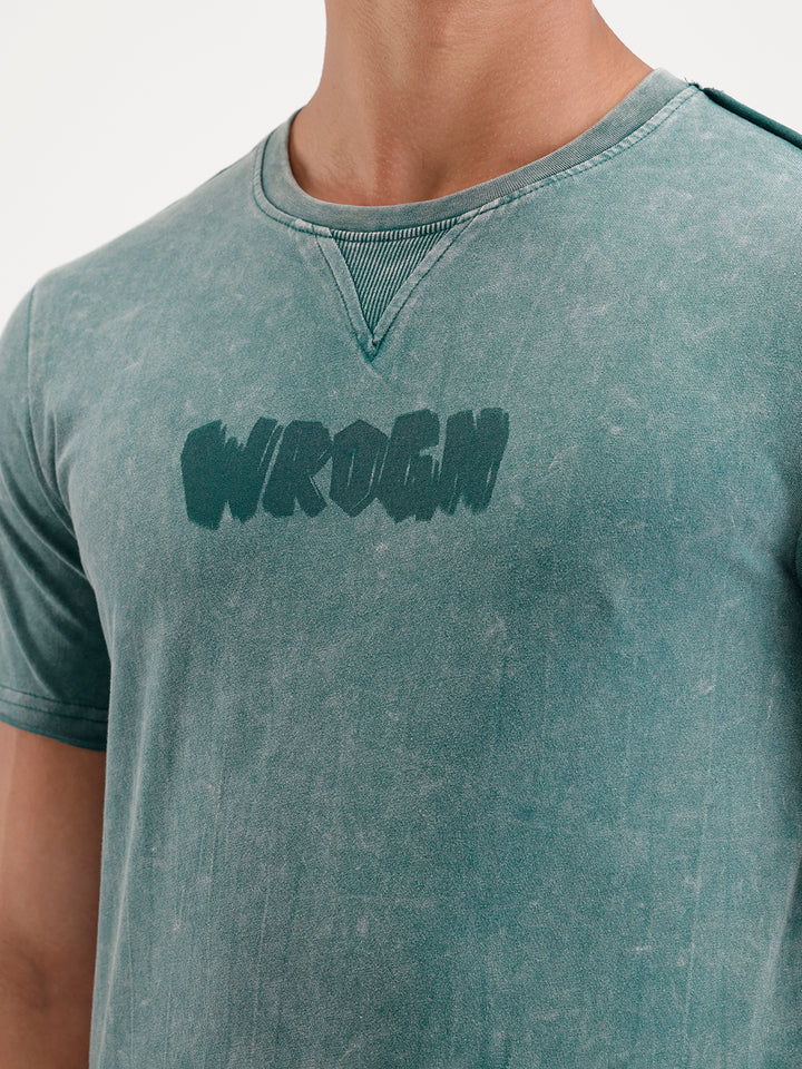 Slim Fit Washed T-Shirt  | Dark Green