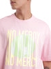 Pink No Mercy Chest Printed T-Shirt