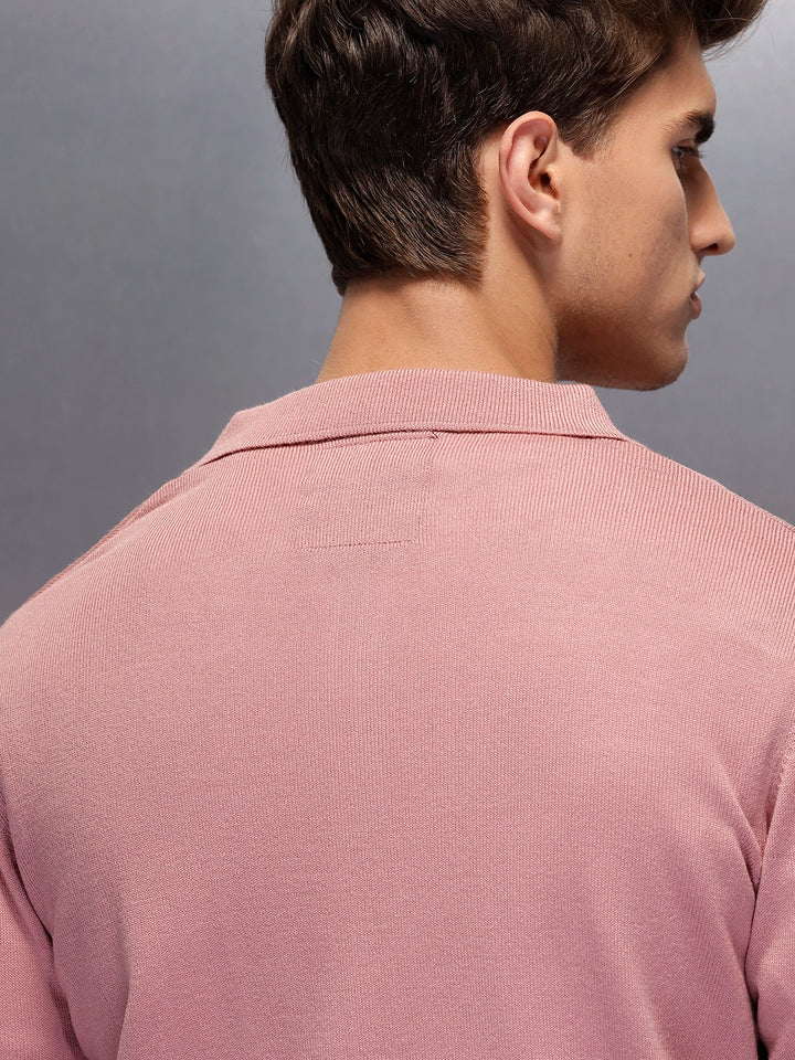 Men's Casual Slim Fit Sweater  | Pink