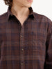 Comfort Fit Checkered Shirt | Brown