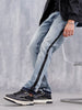 Straight Fit Statement Side Seam Print Jeans | Med Stone