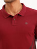 Slim Fit Placement Printed Polo T-Shirt | Maroon